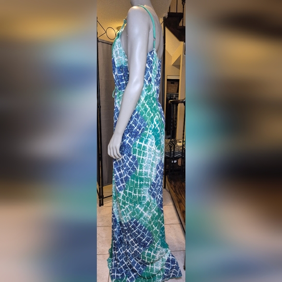 Nine West Blue and Green Patterned Maxi Dress - Picture 4 of 15